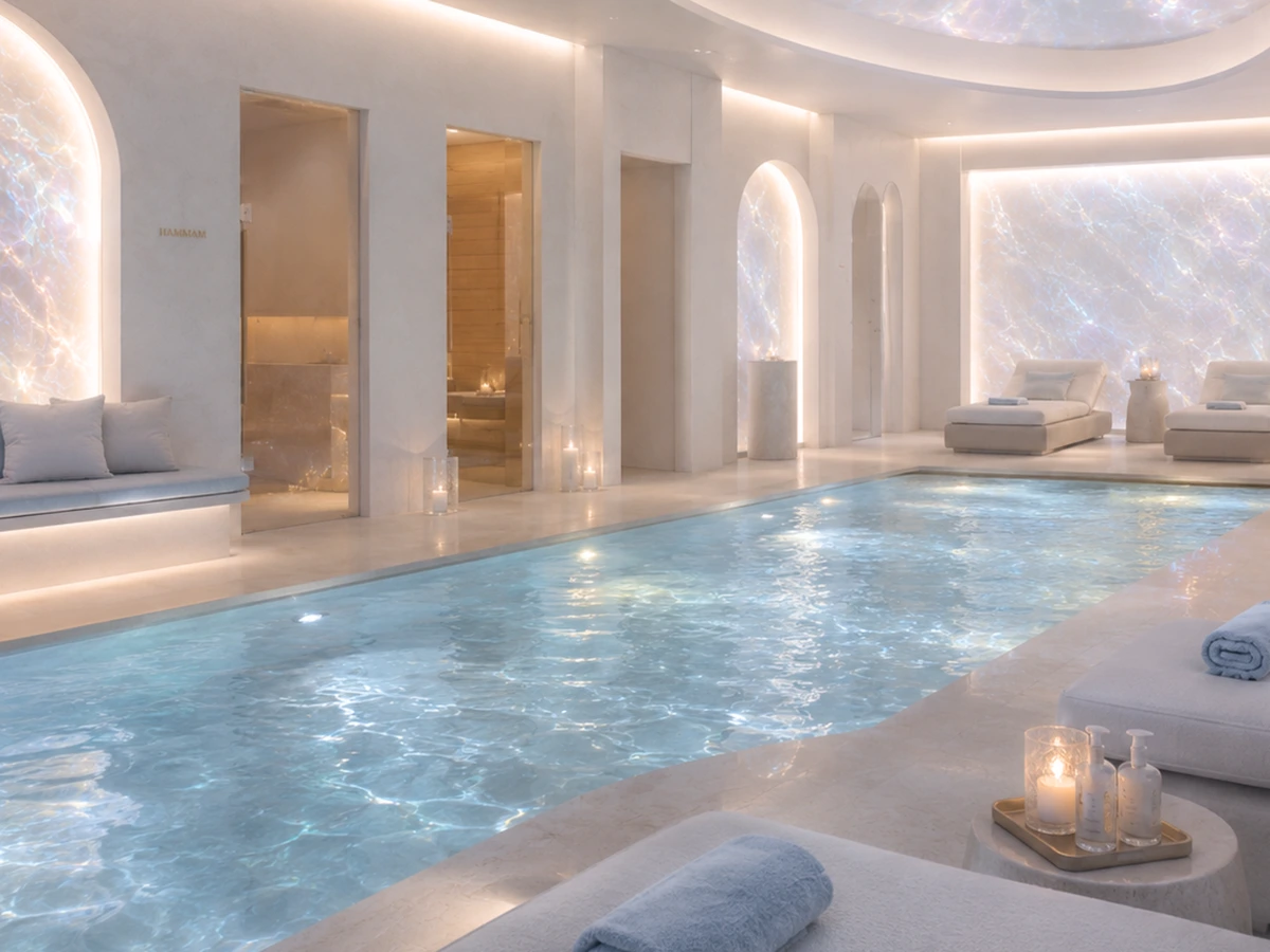 Spa haut de gamme avec bassin intérieur