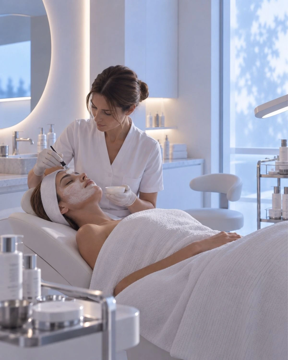 Cabine de soin illustrant les secteurs de la beauté et du bien-être accompagnés